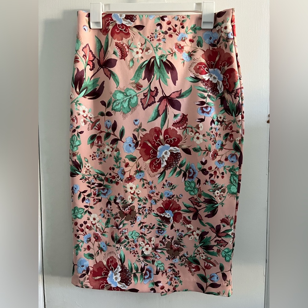 Floral Stretch Pencil Skirt
